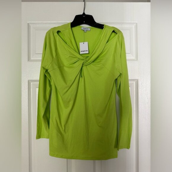Simply Be Lime Cutout Blouse NWT - Picture 2 of 5